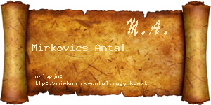 Mirkovics Antal névjegykártya